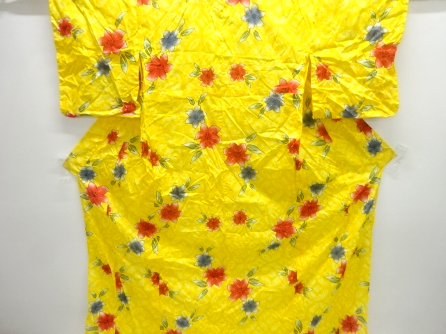 綿絽　花模様浴衣